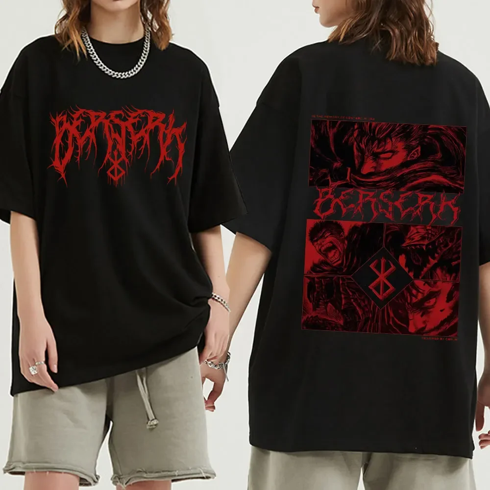 Berserk Buds Graphic T-Shirt Japanese Anime Fashion Loose Cotton Casual Streetwear Abbigliamento Uomo E Donna T-Shirt Da Uomo Top