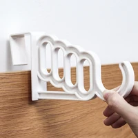 Multi-Function Home Accessories Foldable Clothes Hanger Drying Rack 5 Hole Suit Bathroom Door Plastic Organizer Storage 2