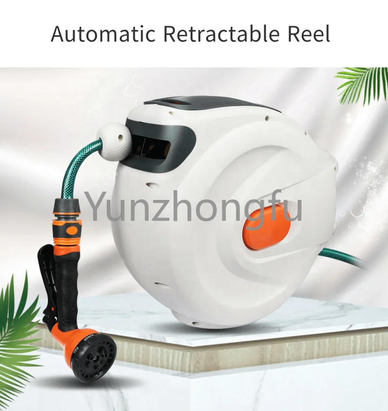 

For Car Washing or Garden Irrigation 65 Feet ABS Auto Reel Retractable Water Hose Reel