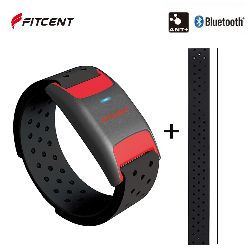 FITCENT Bluetooth ANT + Перезаряжаемая повязка на руку для измерения пульса + HR сенсор, сменный ремешок на руку для Garmin Wahoo Zwift