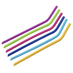 Vibrant Food Grade Silicone Straws - Reusable and Flexible (6pcs)
