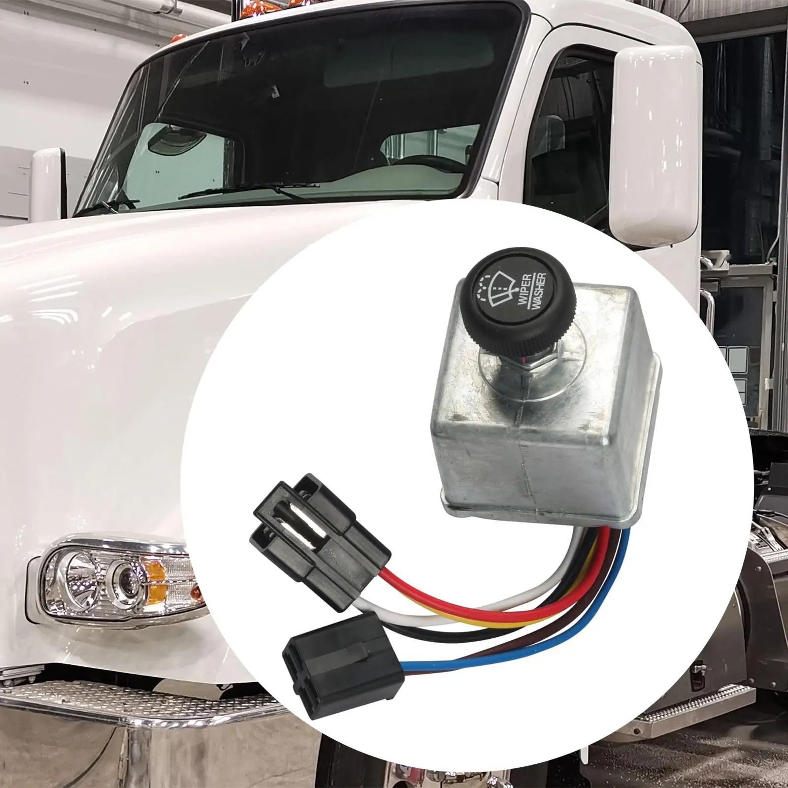 

Windshield Wiper Switch Lightweight Sturdy Replacement Parts 7560026 for Peterbilt Automotive Accessories Easy Installation