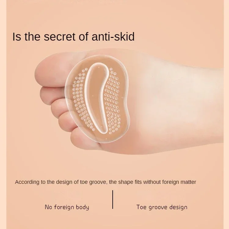 Forefoot Pads Women Silicone Invisible Metatarsal Non-slip Foot Care Cushion for High Heels Sandals Feet Pain Relief