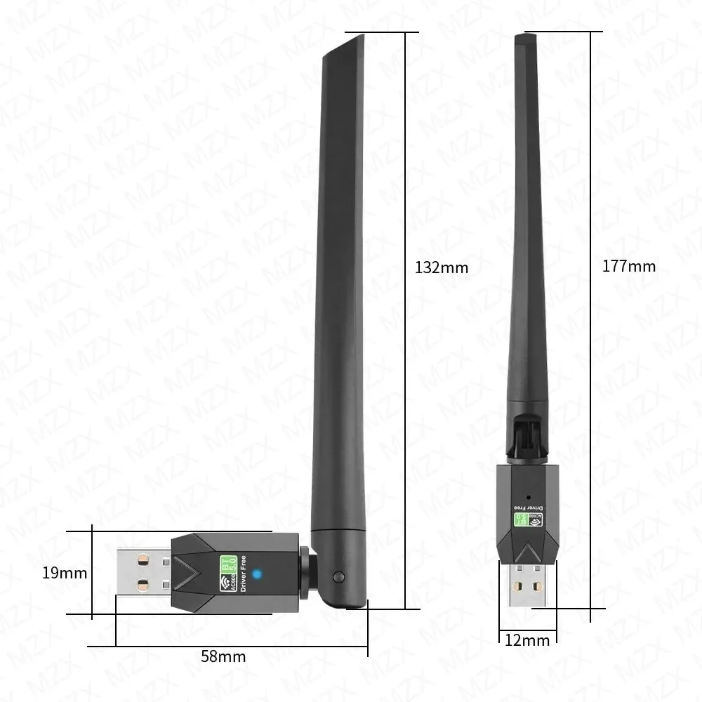 MZX 5G/2.4G 무선 WIFI 네트워크 카드 블루투스 동글 USB 이더넷 어댑터 듀얼 밴드 수신기 PC 데스크탑 노트북 액세서리