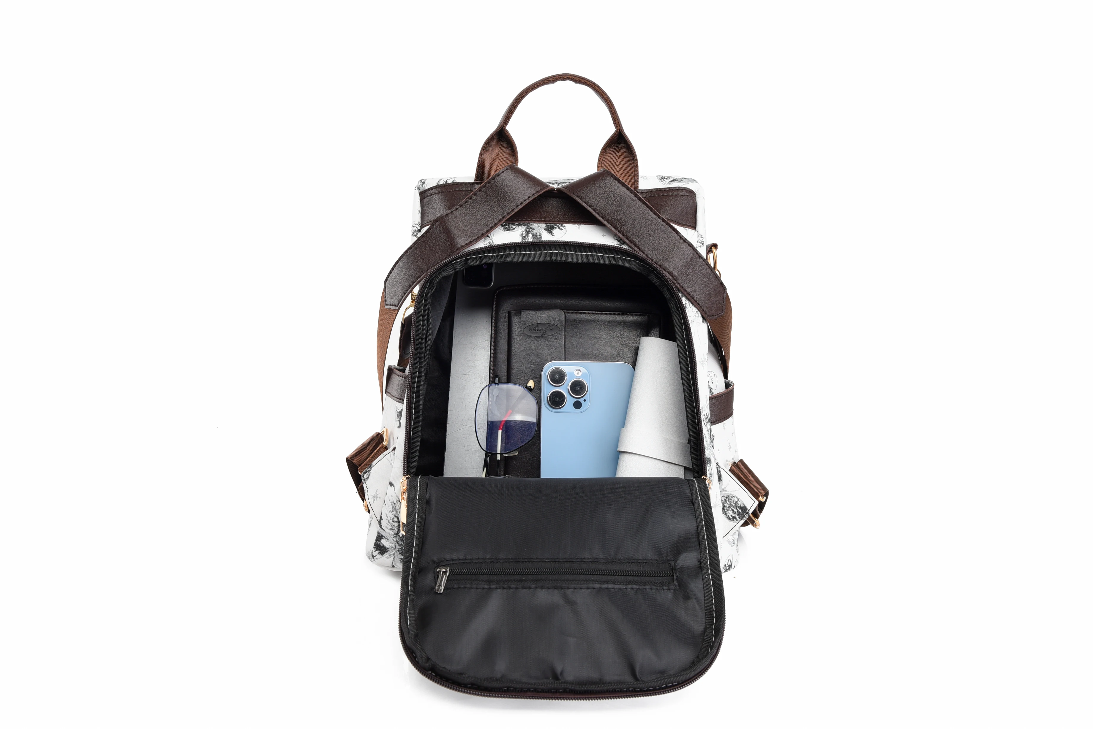 Backpack Women New Printed Fashion Women Anti-theft Backpack PU Lightweight All-in-one Shoulder Bag Women 6