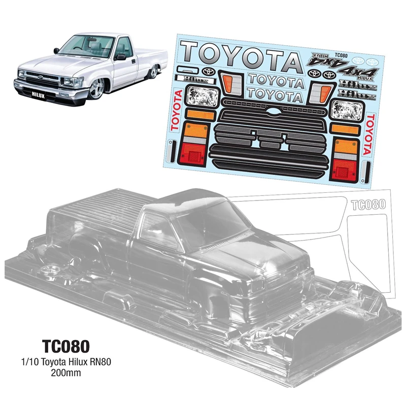 Toyota Hilux RN80 Clear Body Set For 1/10 RC Drift