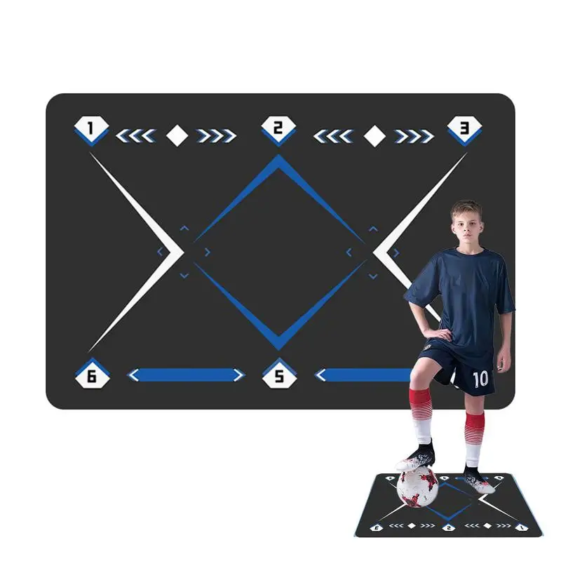 

Soccer Footstep Training Mat 90x60cm Silent Dribble Trainer Pad For Soccer Nonslip Rug Football Agility Training Floormat For Bo
