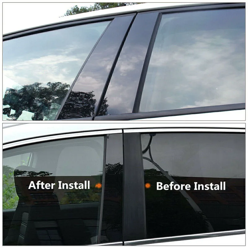 4PCS Door Window Trim Pillar Posts Sticker Decal Cover Car Accessories car stickers car window stickers car door moulding trim window door cover trim car window trim stickers car window trim For Peugeot 307 2001-2008