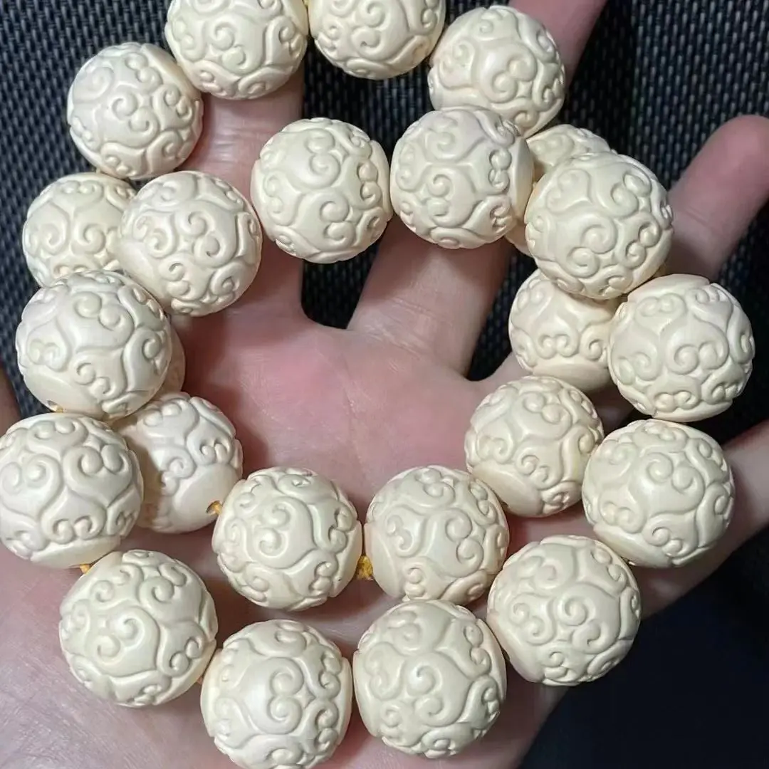 Resin imitation ivory bracelet, carved bracelet, cultural and antique collection, handmade carving handicrafts