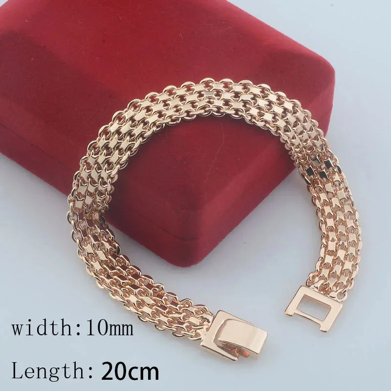 Elegant Wide Rose Gold Curb Chain Bracelet