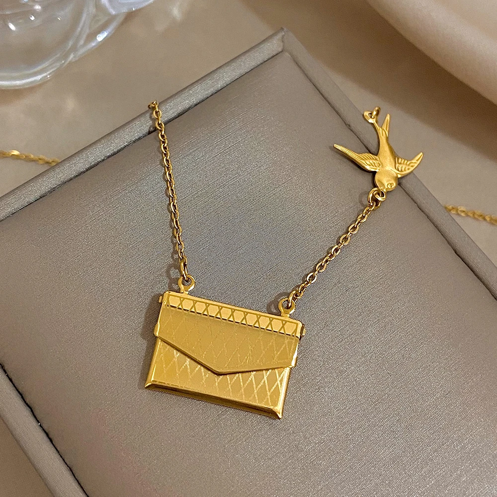 Collana Lettera d'Amore Busta per Donne e Uomini, Medaglione