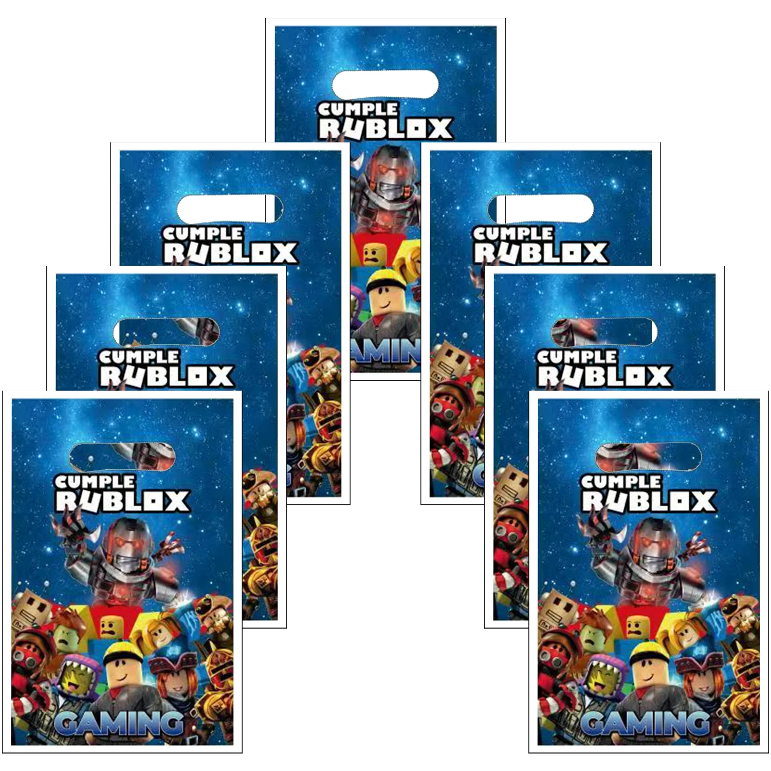 10/20/30pcs 로블록스 게임 생일 파티 캔디 선물 가방 플라스틱 핸드백 생일 파티 장식 어린이 성인 선물