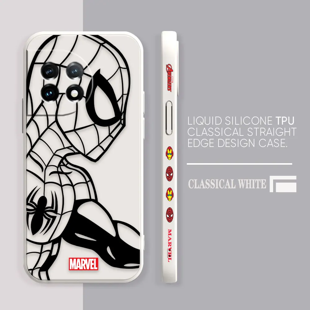 thumbnail image 1 of Case For Oneplus 5 6 9 9R 8 8T 7 7T A3 2 2V NORD 3 2 Lite Pro Simple Liquid Silicone Case Marvel Line Iron Man Spiderman, 1 of 5