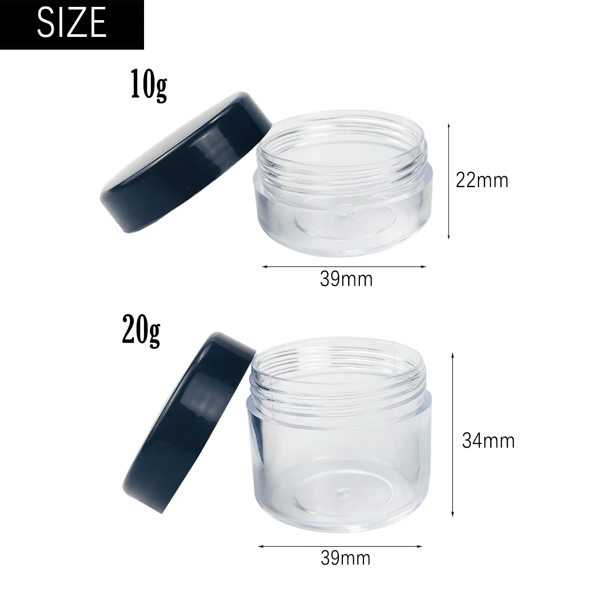 Wholesale Custom Empty Lip Scrub Box With Logo Lip Butter Acrylic 10/20ML Jars For Lip Balm,Makeup,Eye Shadow, Rhinestone 3
