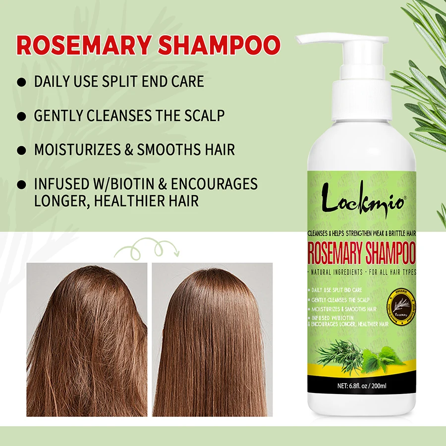 LOCKMIO 200ml Shampoo and Conditioner with Rosemary Mint Hair Care Products Kit For Stronger and Healthier Hair hair care products