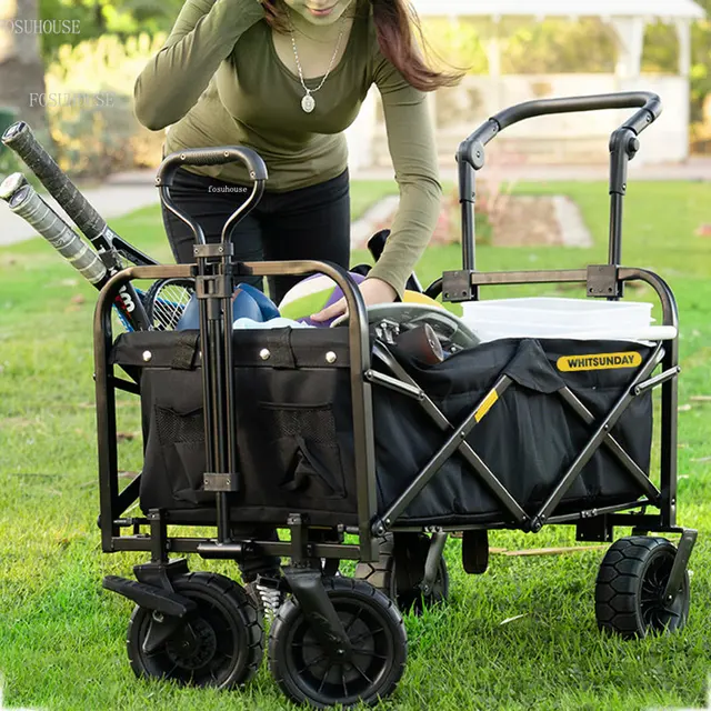 Kültéri Kerti Kocsik Piknik Horgászat Kemping Kocsi Összecsukható Kerekekkel Bevásárló - Image 4