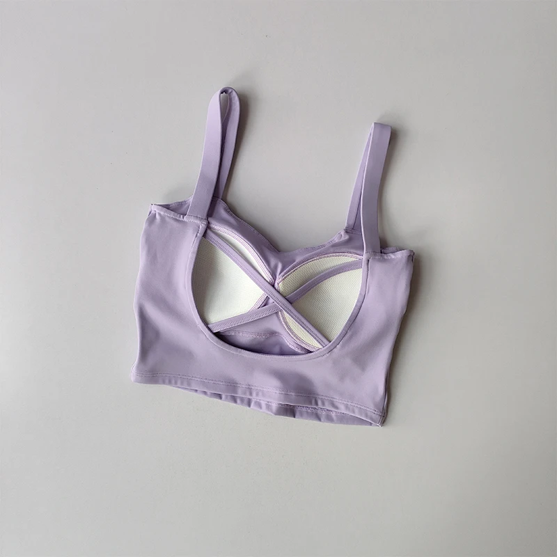 Beautiful Back Suspender Sports Bra for Women Shockproof Sagging Thin Shoulder Straps Quick Drying Yoga and Fitness Vest Tops