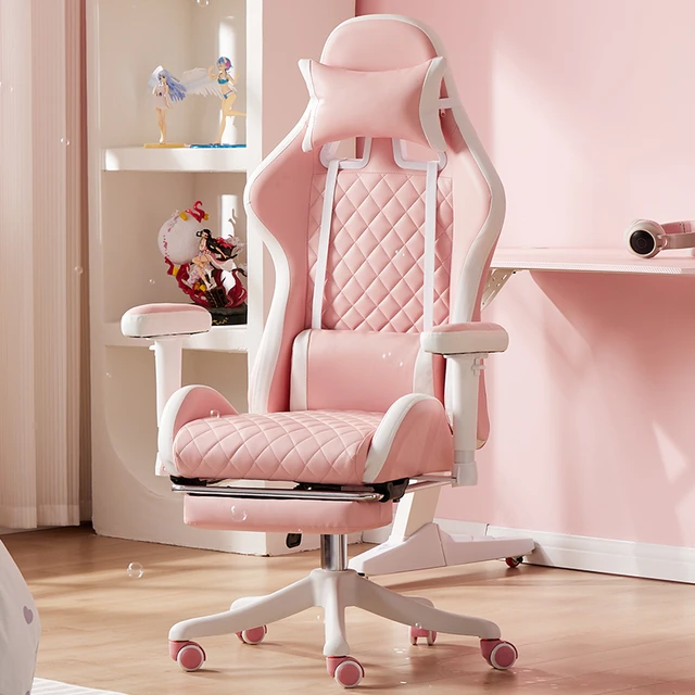 Chaise De Bureau Rose Inclinable Wcg, Fauteuil De Gaming Avec Repose-pieds,  Pour Ordinateur, Café Internet - Chaises De Bureau - AliExpress