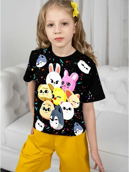 3D Print-S-Skzoo-o-Baby Clothing 5 to 14 Years Male Outdoor Clothes for-S-Stray-Kids-Children Boy Girl k-Kpop Child T-Shirt Top 4
