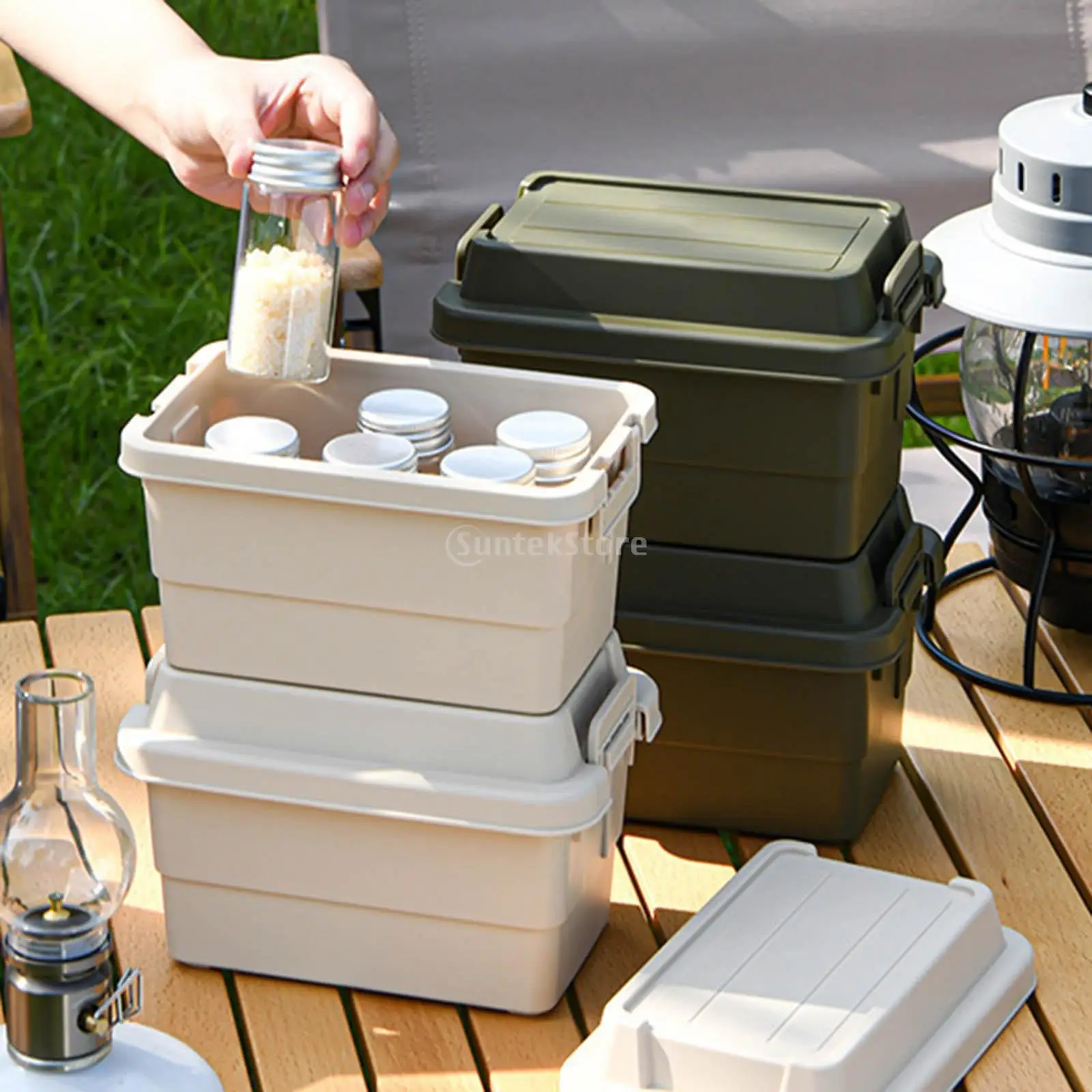 Outdoor Mini Aufbewahrung sbox Kunststoff Verdickung schloss mit Abdeckung  Camping Home Küche Grill Picknick multifunktion alen Aufbewahrung koffer -  AliExpress
