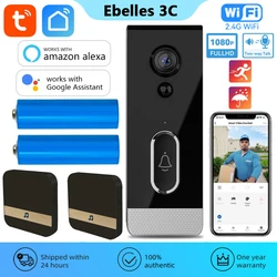Tuya Video Doorbell Camera Waterproof Outdoor Wireless Door Bell Smart Life Security Protection Intercom for Alexa Google Home