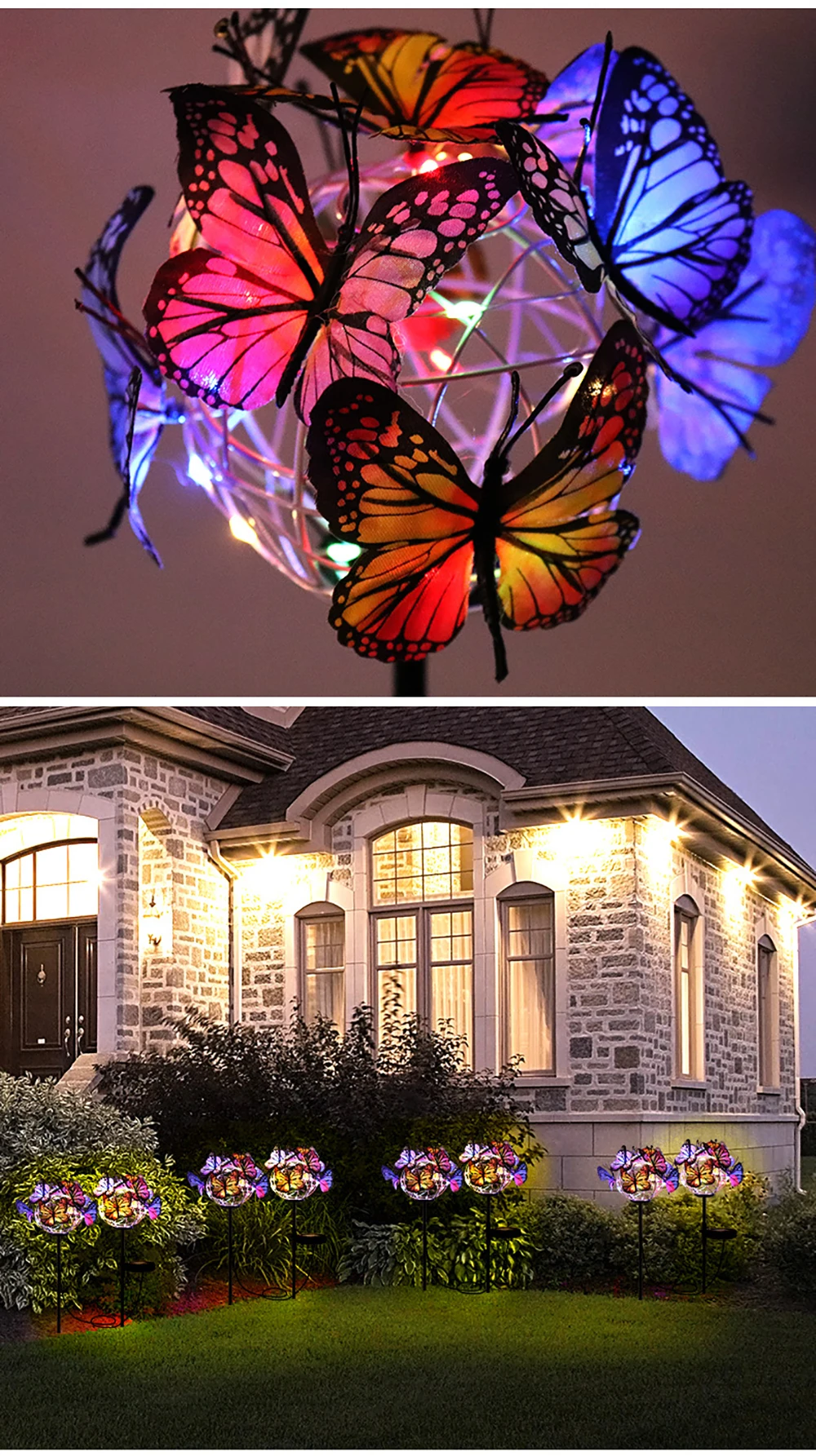 FANSU Guirlande Lumineuse Exterieure De Jardin Motif Papillon