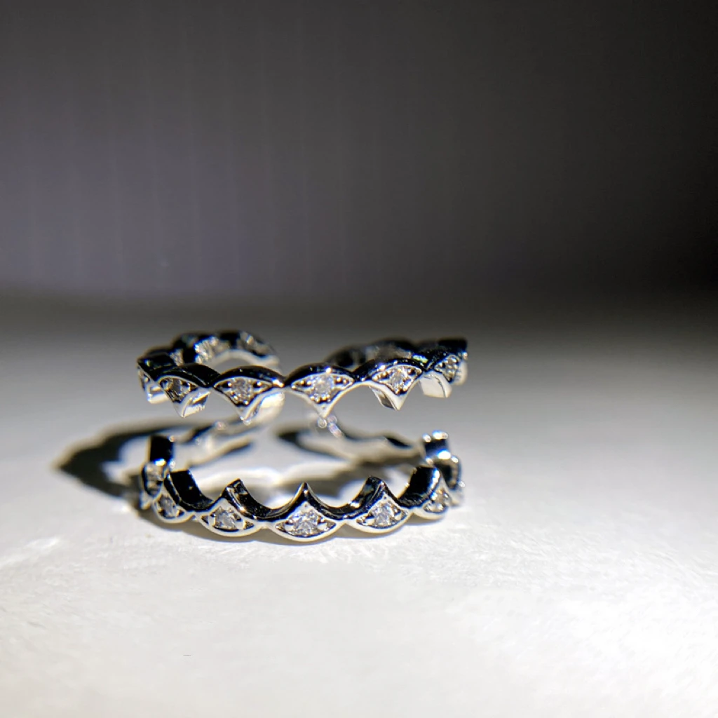 

Original Design Gold Plated Micro Inlaid Full Diamond Teeth Versatile Fashion Women Female Fine Jewelry 925 Sterling Silver