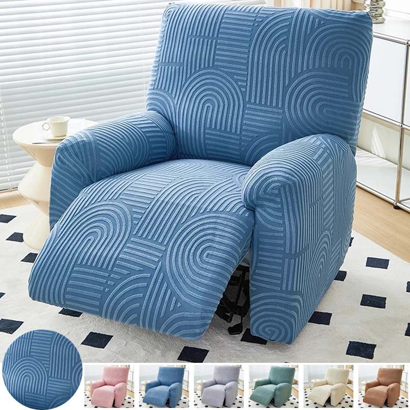 

Jacquard Split Recliner Sofa Cover Elastic All-inclusive Single Lazy Relax Sofas Slipcovers Solid Color Armchair Protector Case