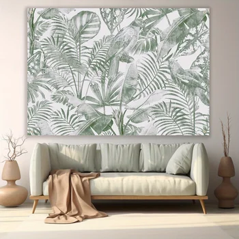 1 Tropical Monstera Leaf Wall Decor- Machine washable, polyester fabric, modern greenery design, perfect for interior decoration 1