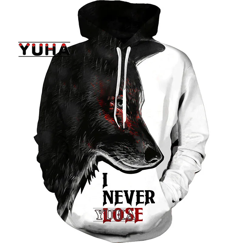 thumbnail image 1 of Sudadera unisex con estampado 3D de lobo, sudadera con estampado de animales, ropa de calle para hombre, 1 of 5