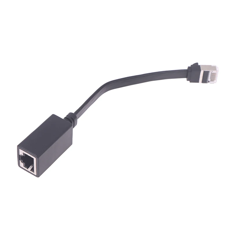 90도 CAT7 네트워크 연장 케이블 플랫 울트라 10G 우/좌 각도 엘보 네트워크 와이어 RJ45 남성-여성 어댑터 코드