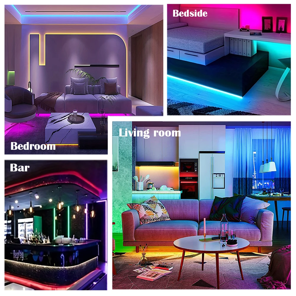 รูปสินค้า สายไฟ LED 2 เมตร 60 ดวง ควบคุมด้วยรีโมทคอนโทรล 24 ปุ่ม ปรับสีได้หลากหลาย ตกแต่งบ้าน