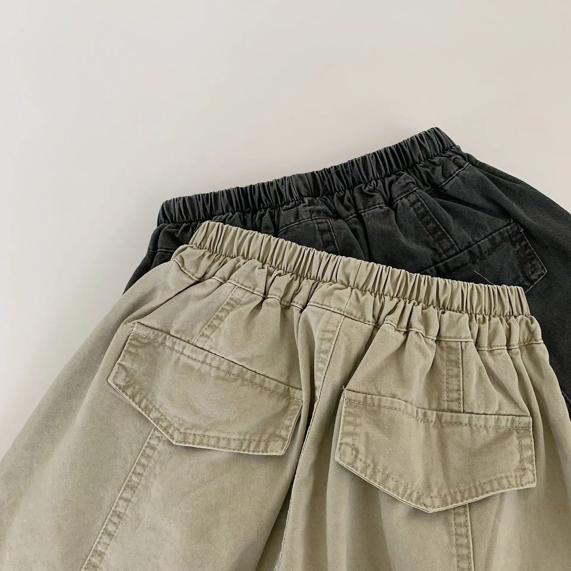 Frühling Herbst Kinder Hosen 2-10Y Jungen Baumwolle Gespleißt Tasche Gerade Cargo Hosen Koreanische Kleinkind Tragen Böden Kinder Kleidung – Detail 11