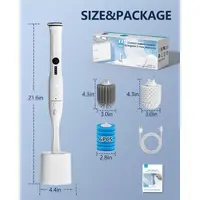 Electric Toilet Brush and Holder Set, 8 in 1 Cleaning Kit with 8 Replaceable Brushes, Hard Nylon and Soft Silicone Brushes, 6 Re 6