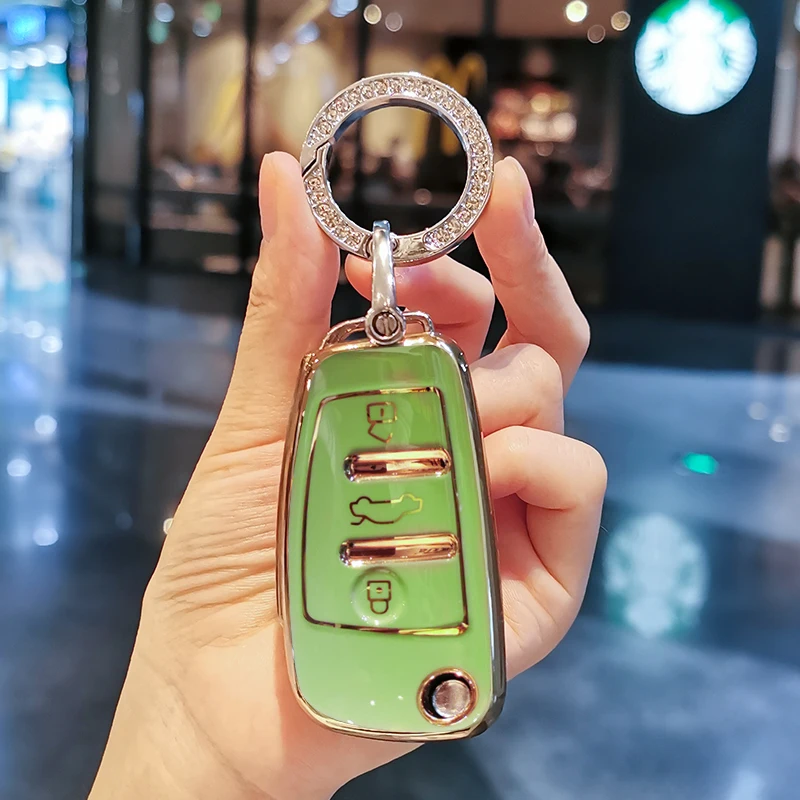 Cover Chiave/telecomando per Audi Q3 Q5 Q7 Q8 TT S3 S4 S6 RS A1 A3 8P 8L A4 A5 B6 B7 A6 A7 C5 C6 4F - S19f5a1178a5a4fcca5471b0b78dbfa41W