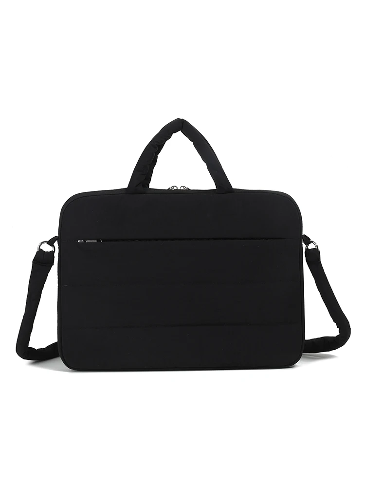 Puffy Shockproof Laptop Shoulder Bag Sleeve - Versatile Carrying Pouch