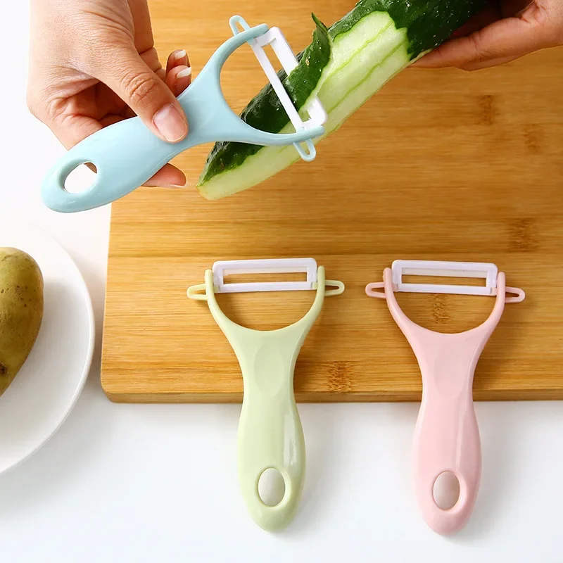 

Stainless steel fruit peeler household kitchen tools plastic handle apple melon shavingpotato shaver paring knife