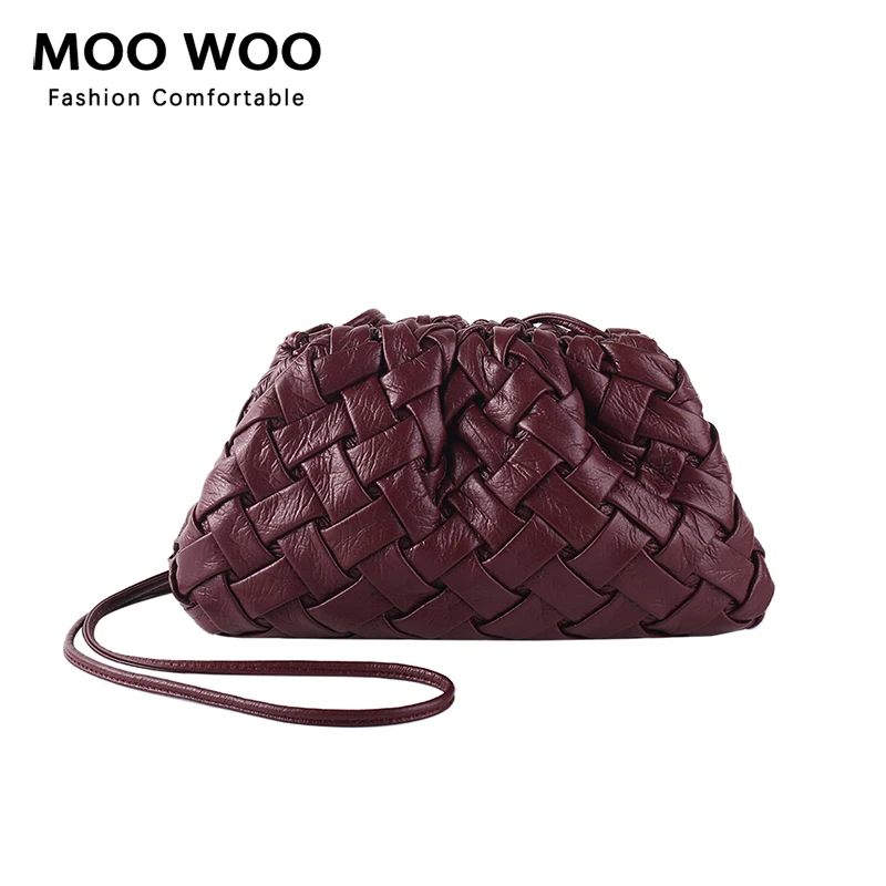 

MOOWOO Fashion Neoprene Woven Shoulder Bag For Women Nylon Crossbody Bags With Woven Convenient Small Phone Clutch HandBag