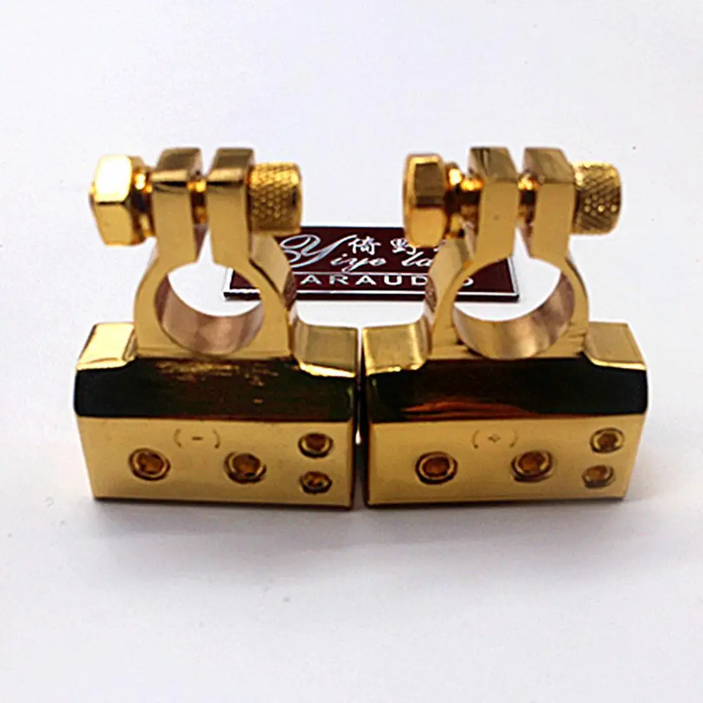 

1 Pair Car Battery Terminal Connectors 12-24v Audio Power Battery Clip Positive Negative Auto Marine Battery Terminal