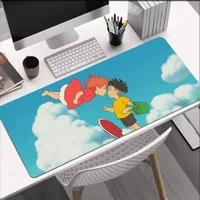 Anime P-Ponyo On The Cliff Mouse Pad Large Mouse Mat Pink Office Desk Mat Laptop Gaming Large Mousepad 2