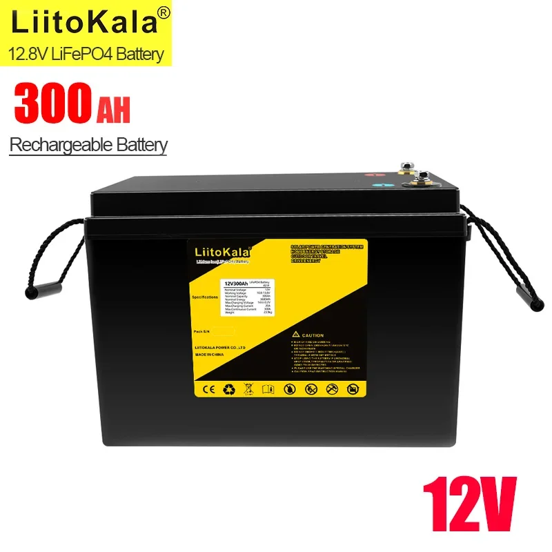 

LiitoKala 12V 300Ah LiFePO4 Battery 12.8V Power Batteries 4000 Cycles For RV Campers Golf Cart Off-Road Off-grid Solar Wind