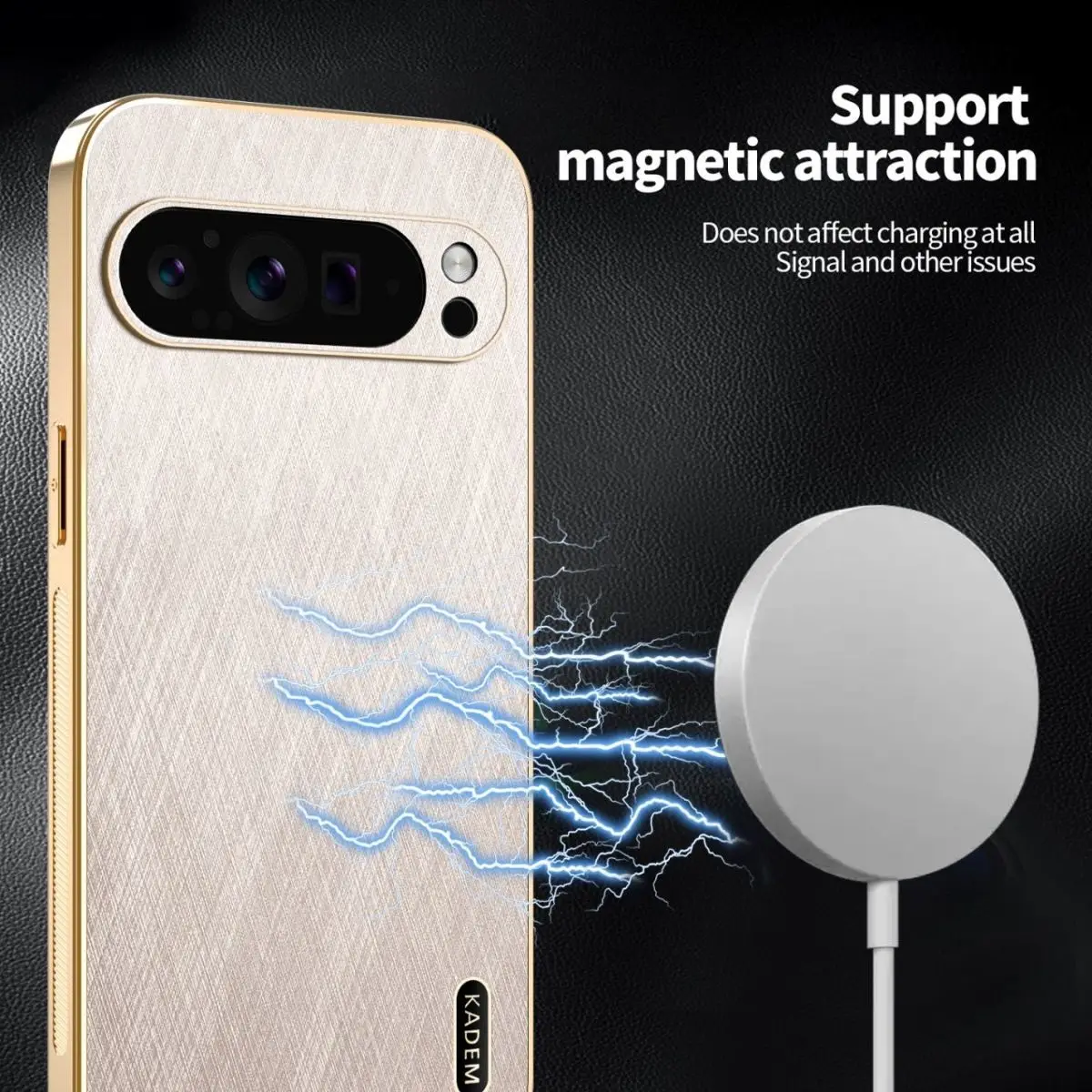 Business Magnetic Electroplating Gold Silk Pattern Anti-Fall Phone Case