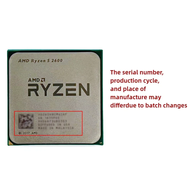 AMD Ryzen 5 R5 2600 3.4GHz 6코어 12스레드 CPU 프로세서 소켓 AM4