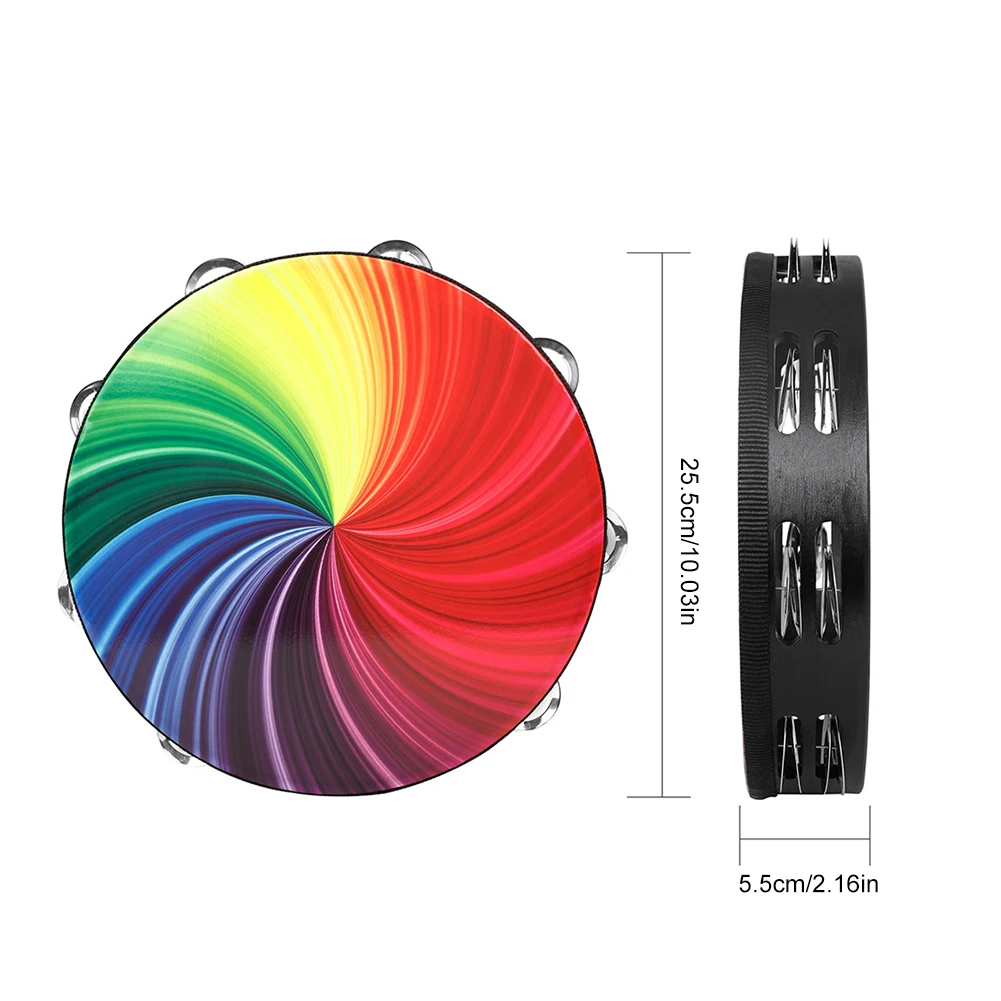 8/10 프로페셔널 탬버린 악기 탬버린 핸드 드럼 타악기 어린이 성인 교회 KTV 파티용