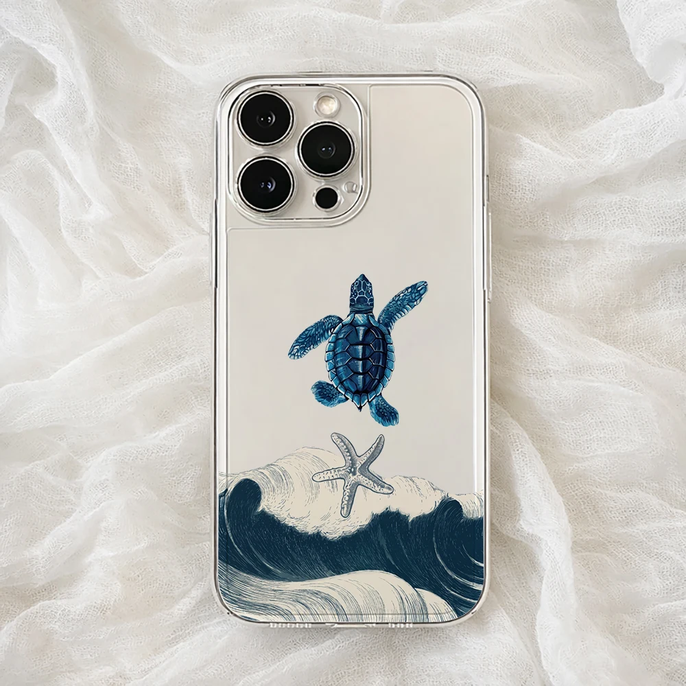 Summer Sea Turtle Clear Phone Case Cover