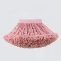 Jupes tutu en dentelle pour filles de 1 à 10 ans, jupes tutu en mousseline de soie moelleuses, jupes tutu de couleur unie, jupes de danse pour filles, jupons en tulle pour enfants 3