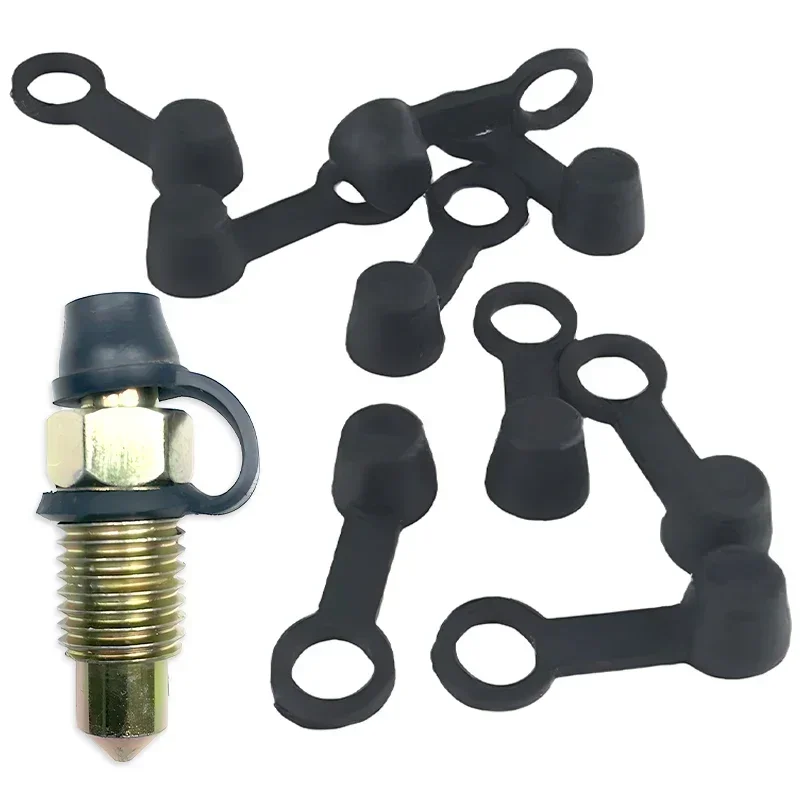 Car Brake Pump Dust Cap Oil Drain Screw Cap Brake Caliper Bleed Nipple Screw Dust Caps Cover Rubber Motorcycle 10Pcs
