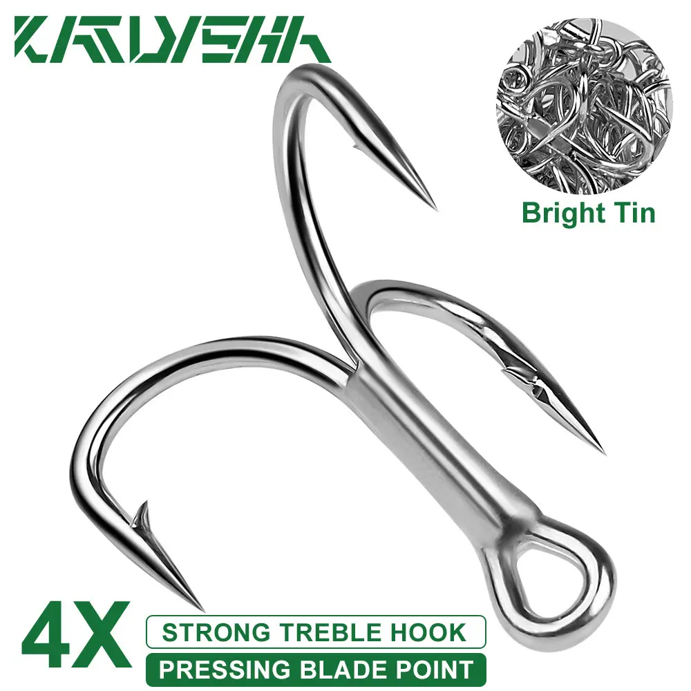 4X Treble Hooks 1#-10/0# Full Size Fishhook Super Sharp High Strength  Carbon Steel Angle Anchor Barbed Pesca Large Fishing Hook - AliExpress