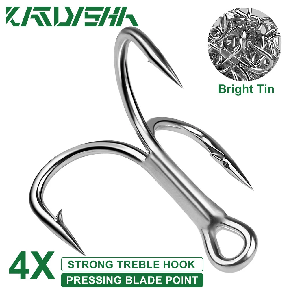 KATYUSHA 10PCS Huge 4X Triple Anchor Hooks 6/0 10/0 Anti corrosive