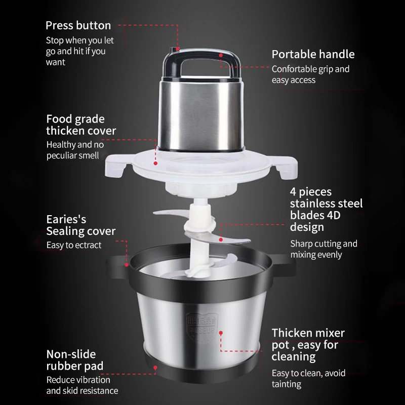 heavy duty high power meat processor yam pounder chopper meat grinders machine commercial meat grinder 3